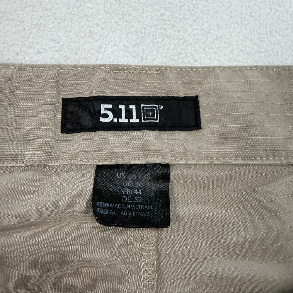 5.11 Tactical Fast Tac Ripstop Cargo Pants Mens 36x30 Beige Utility 74439 - Picture 4 of 6